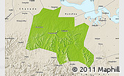 Physical Map of Taojiang, shaded relief outside