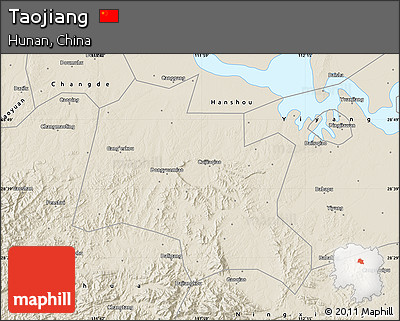 Shaded Relief Map of Taojiang