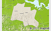 Shaded Relief Map of Taojiang, physical outside