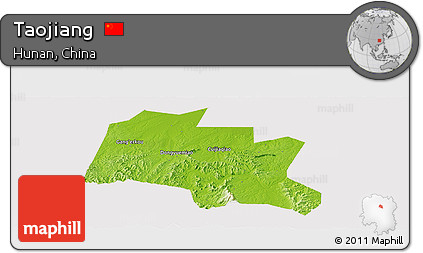 Physical Panoramic Map of Taojiang, cropped outside