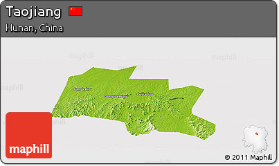 Physical Panoramic Map of Taojiang, cropped outside