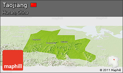 Physical Panoramic Map of Taojiang, lighten