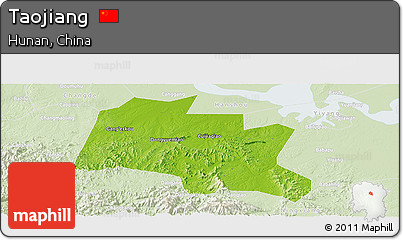 Physical Panoramic Map of Taojiang, lighten
