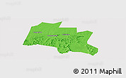 Political Panoramic Map of Taojiang, cropped outside