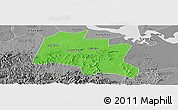 Political Panoramic Map of Taojiang, desaturated