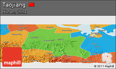 Political Panoramic Map of Taojiang