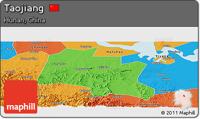 Political Panoramic Map of Taojiang