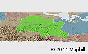 Political Panoramic Map of Taojiang, semi-desaturated