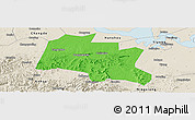 Political Panoramic Map of Taojiang, shaded relief outside