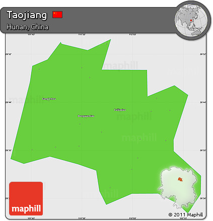 Political Simple Map of Taojiang, single color outside