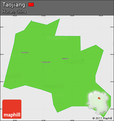Political Simple Map of Taojiang, single color outside
