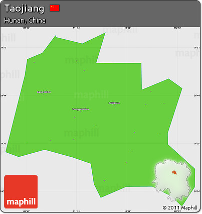 Political Simple Map of Taojiang, single color outside