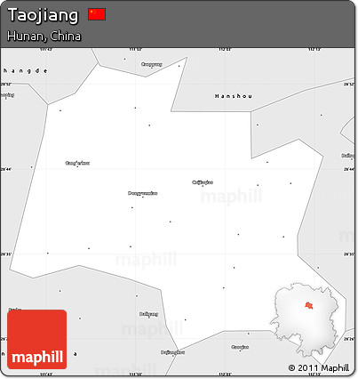 Silver Style Simple Map of Taojiang