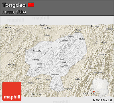 Classic Style 3D Map of Tongdao