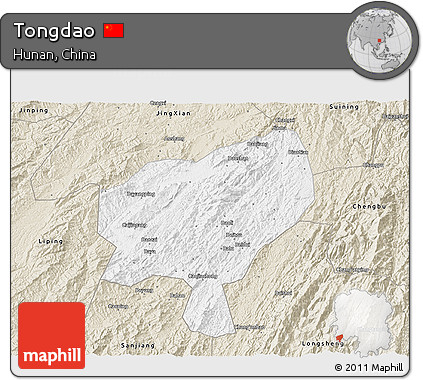 Classic Style 3D Map of Tongdao