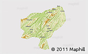 Physical 3D Map of Tongdao, cropped outside