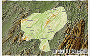 Physical 3D Map of Tongdao, darken