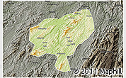 Physical 3D Map of Tongdao, darken, semi-desaturated
