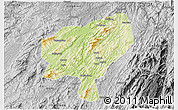 Physical 3D Map of Tongdao, desaturated