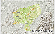 Physical 3D Map of Tongdao, lighten, semi-desaturated