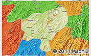 Physical 3D Map of Tongdao, political outside