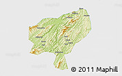 Physical 3D Map of Tongdao, single color outside