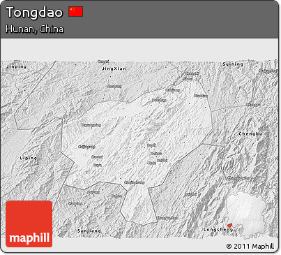 Silver Style 3D Map of Tongdao
