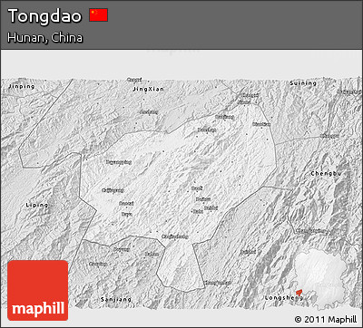 Silver Style 3D Map of Tongdao