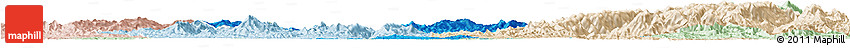 Political Horizon Map of Tongdao, lighten