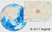 Shaded Relief Location Map of Tongdao
