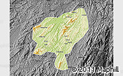 Physical Map of Tongdao, darken, desaturated