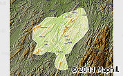 Physical Map of Tongdao, darken