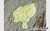 Physical Map of Tongdao, darken, semi-desaturated