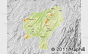 Physical Map of Tongdao, lighten, desaturated