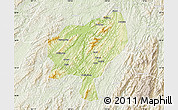 Physical Map of Tongdao, lighten