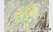 Physical Map of Tongdao, semi-desaturated