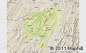 Physical Map of Tongdao, shaded relief outside
