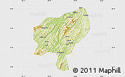 Physical Map of Tongdao, single color outside