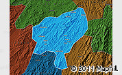 Political Map of Tongdao, darken