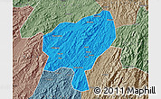 Political Map of Tongdao, semi-desaturated