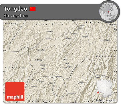 Shaded Relief Map of Tongdao