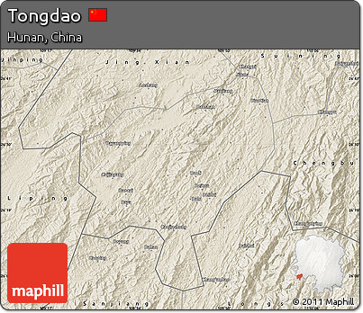 Shaded Relief Map of Tongdao