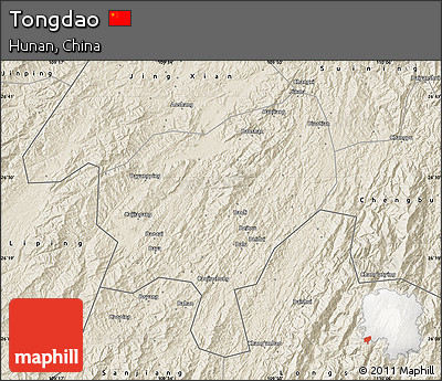 Shaded Relief Map of Tongdao