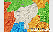 Shaded Relief Map of Tongdao, political outside