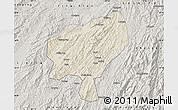 Shaded Relief Map of Tongdao, semi-desaturated