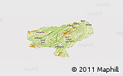 Physical Panoramic Map of Tongdao, cropped outside