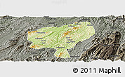 Physical Panoramic Map of Tongdao, darken, semi-desaturated