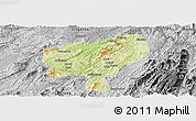 Physical Panoramic Map of Tongdao, desaturated