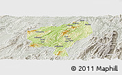Physical Panoramic Map of Tongdao, lighten, semi-desaturated