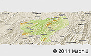 Physical Panoramic Map of Tongdao, shaded relief outside